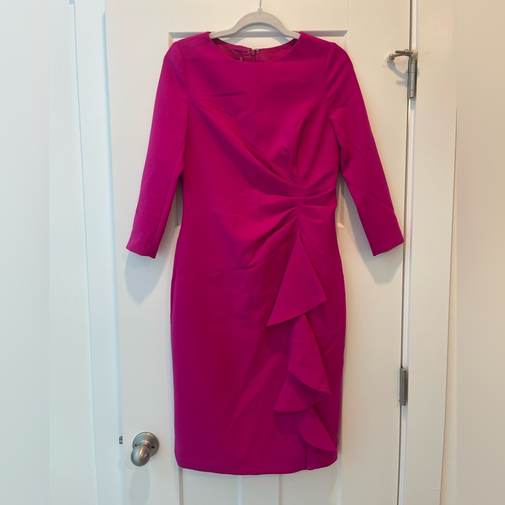 Teri Jon by Rickie Freeman: Elegant Pink Accent Dress